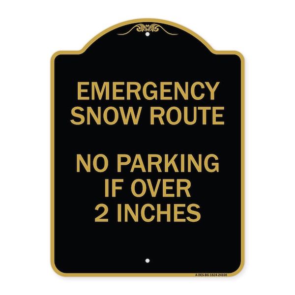 Signmission Emergency Snow Route No Parking Emergency Snow Route No Parking If Over 2 Inches, BG-1824-24108 A-DES-BG-1824-24108 - main